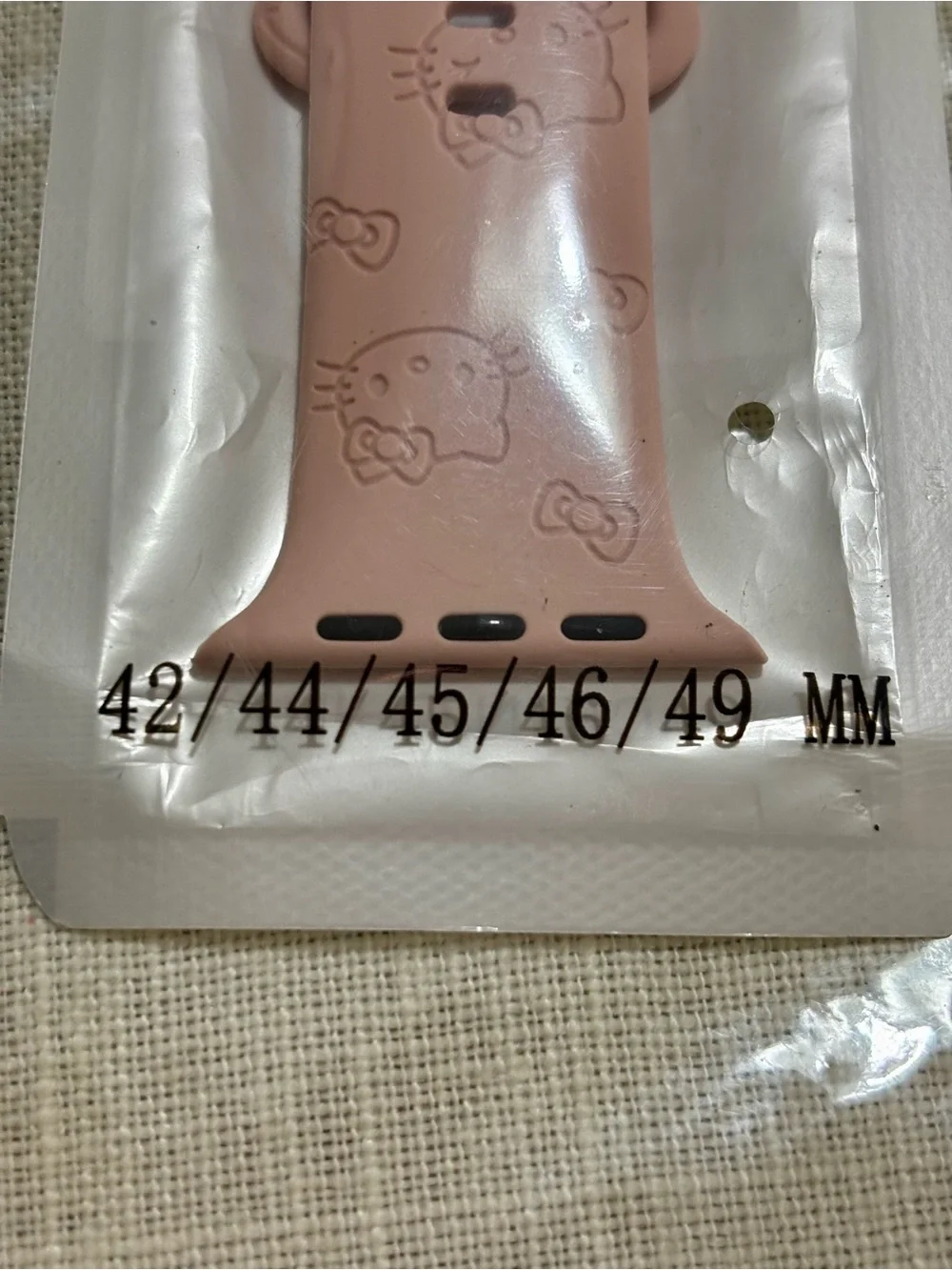 Pink Silicone Hello Kitty Pattern Watch Band